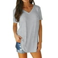thumbnail image 2 of KaLI_store Womens T Shirts Womens Blouses and Tops Short Sleeve Shirts and Tops Shirt Tops Grey,L, 2 of 5