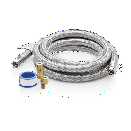 Smart Choice - Stainless-Steel Refrigerator Waterline Kit Required for Hook-Up - Silver