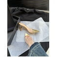 thumbnail image 6 of Women's Clear Pointed Open Toe Stiletto Heel Slide Sandals – Fashion Slip On Transparent Strap High Heels Mules for Party Wedding Prom, 6 of 13
