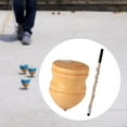 thumbnail image 6 of Kokiya Classic Wooden Trompos Paint Your Own Wooden Toys with Rod Handmade Enhanced Stability Tops with Point for Toddlers Children 10 inch, 6 of 9