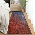thumbnail image 2 of Hasoo Modern Abstract Runner Washable 2' x 6' Throw Rug for Hallway Enterway Neutral Indoor Red/Blue Carpet, 2 of 6