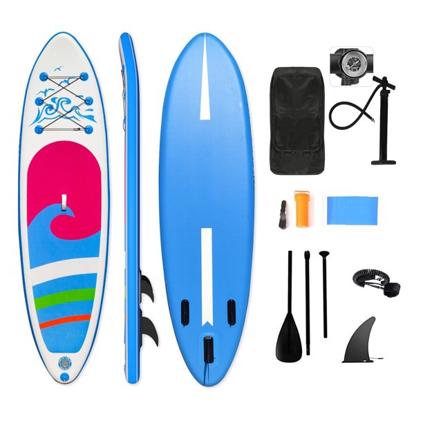 10' Inflatable Stand Up Paddle Board SUP Surfboard with Complete Kit High Pressure Pump Travel
