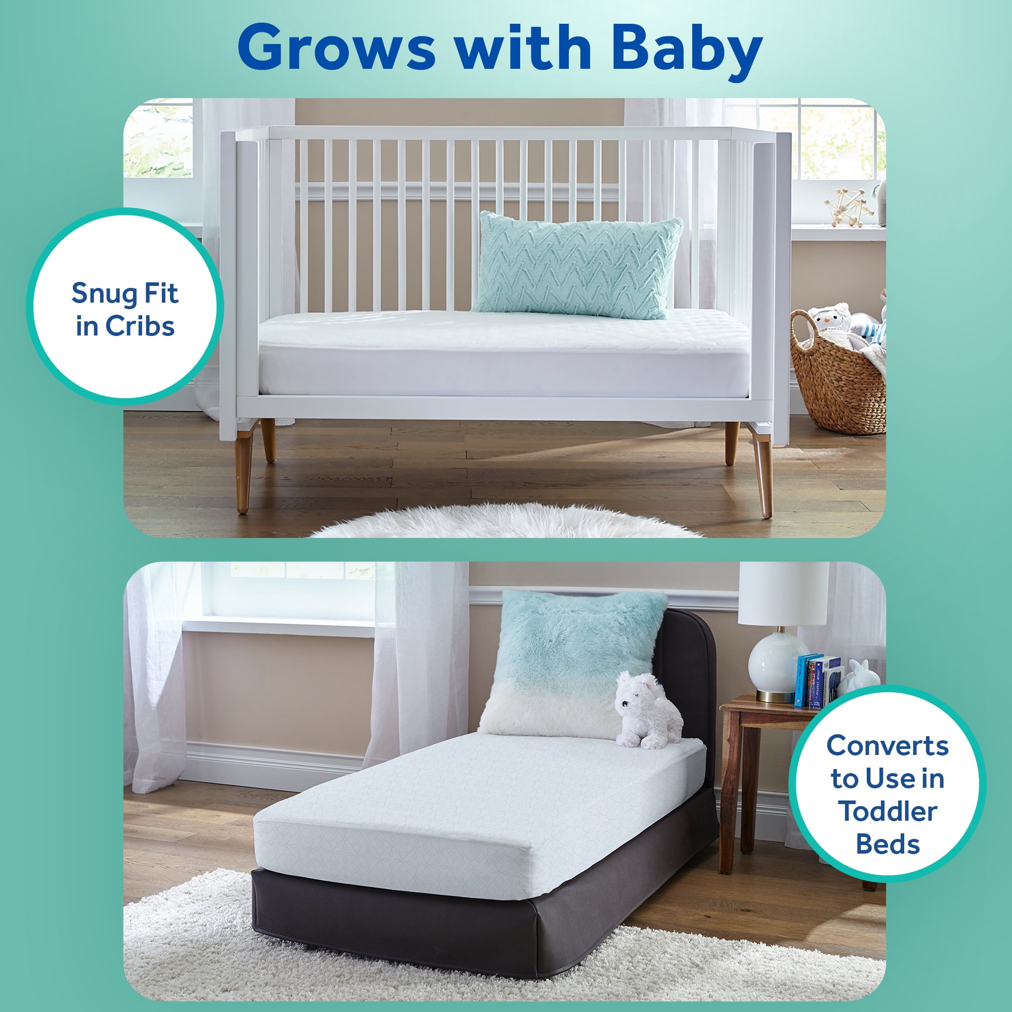 Sealy Nature's Haven Breathable Organic Cotton Baby Crib and Toddler Mattress
