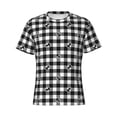 thumbnail image 4 of Qekee Black Tartan Plaid Classic Fit T-Shirt Men's Shirt Men's Tight Short Sleeves for Exercise, Running, Mountaineering - Black Tartan Plaid, 4 of 9