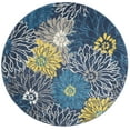 thumbnail image 2 of Nourison Passion Floral Blue 5'3" x round Area Rug, (5 Round), 2 of 8