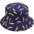 thumbnail image 1 of Fruit Print Bucket Hat Banana Pattern Fisherman Hats Summer Reversible Packable Cap, 1 of 6