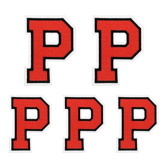 Iron on Letter  4.4"/3.1" Alphabet P Patches for Repairing Clothing DIY (Red, Pack of 5)