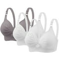 thumbnail image 2 of ATENAR Womens Bras,Wireless Bras for Women,Supportive Bras for Women,Stretch Fabric,Breathable,Solid,Nylon,Gray,XS(US:4), 2 of 9