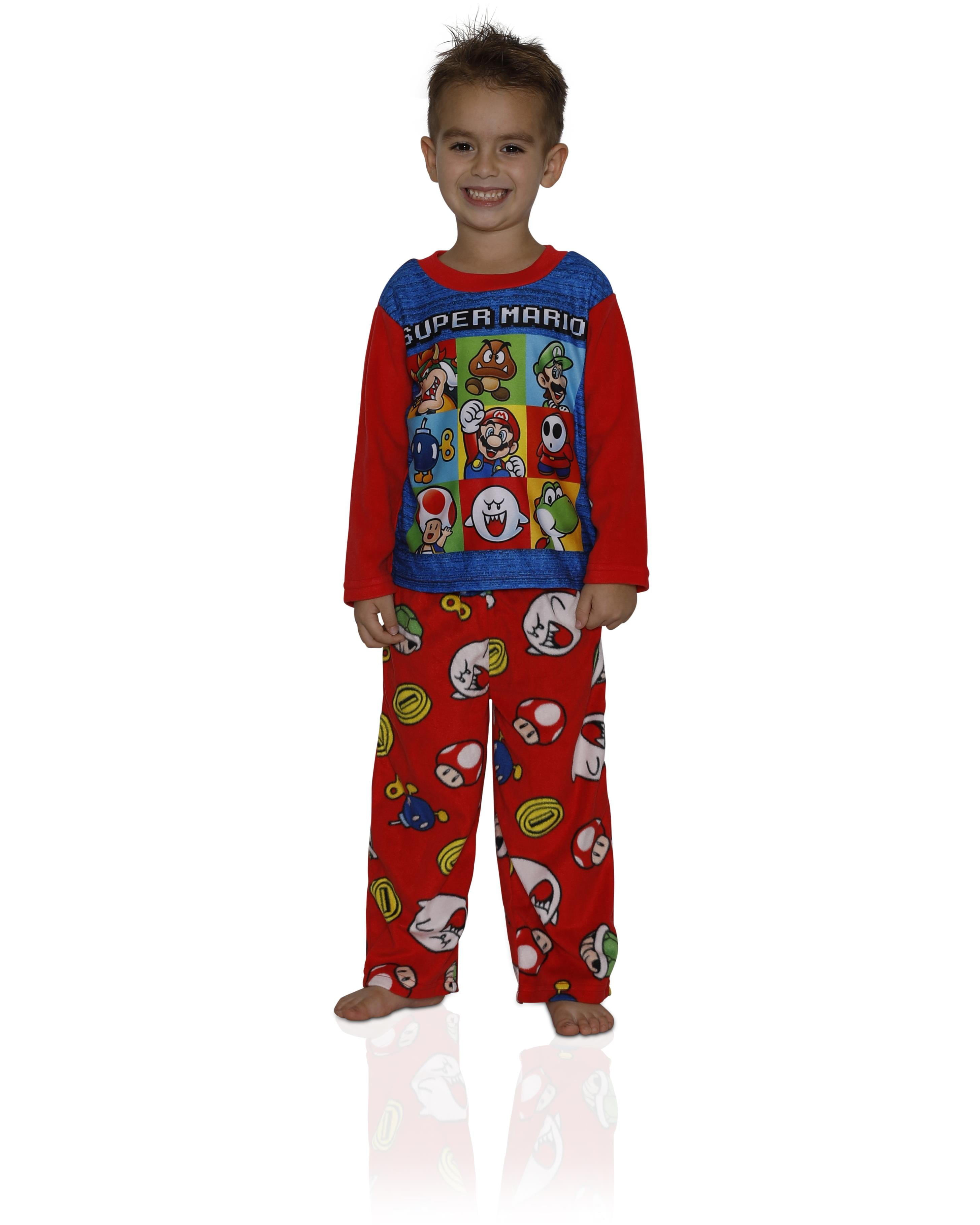 childrens red button shirt and pj bottoms