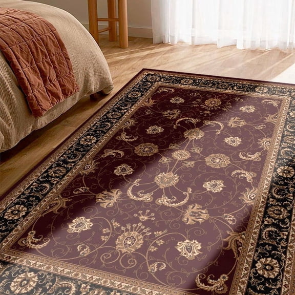 Rug Branch Traditional Persian Red Black Indoor Area Rug - 5x7