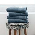 thumbnail image 3 of Noble Linens 4 Piece Farmhouse Cotton Bath Towel Set, Light Blue, 3 of 12