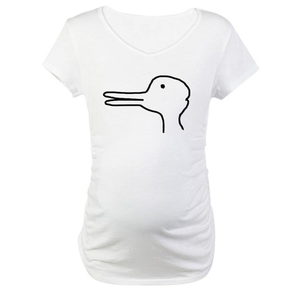CafePress - Rabbit Duck Optical Ilusion Maternity T Shirt - Cotton Maternity T-shirt, Cute & Funny Pregnancy Tee