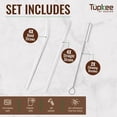 thumbnail image 5 of Tupkee Reusable Glass Straws - 8 Pack Clear Glass Drinking Straws - For Tupkee 14-Ounce Double Wall Glass Travel Tumbler  Includes 4 Straight and 4 Bend 9 x 1cm Glass Straws with 2 Cleaning Brushes, 5 of 7