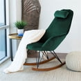 thumbnail image 3 of Jayce Fauteuil Berçant d'Appoint Moderne en Velours pour Salon Intérieur, Vert, 3 of 7