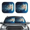 thumbnail image 2 of Easygdp White Jellyfish Dansing In The Ocean 2 Pcs Windshield Sun Shade,Foldable Car Front Window Sun Shade Protection,Blocks Heat And Sunlight,Car Interior Accessories - Large, 2 of 7