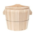 thumbnail image 3 of Cubo de arroz humeante de madera, cubo vaporizador de arroz, cuenco de arroz redondo práctico reutilizable, cuenco de arroz para Sushi para aperitivo, Diámetro superior 21cm, 3 of 9