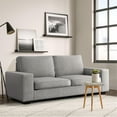 thumbnail image 4 of INGALIK Modern Loveseat Sofa, Upholstered Fabric Love Seat with Linen Cushions, Compact and Stylish for Small Spaces, Living Room, Bedroom, Office - Durable Wooden Frame (88 inch, Light Gray), 4 of 12
