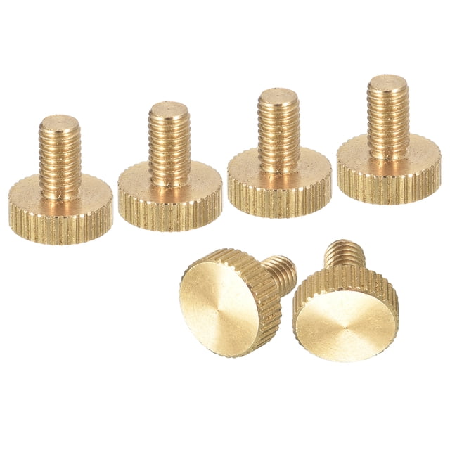 Unique Bargains Vis à Pouce Moletées M5x8mm, Lot de 6 Vis à Pouce Plates à Tête Moletée en Laiton Boulons
