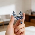 thumbnail image 3 of Floral Pearl Drop Brooch for Women,Blue or Wine Red Zirconia Flower & Leaf Design,Elegant Crystal Brooch for Suit Dress Scarf Wedding Gift Jewelry, 3 of 8
