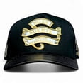 thumbnail image 2 of VAGO BARAJA DE ORO Gorra Visera Curva Negra Imitación Piel, 2 of 4