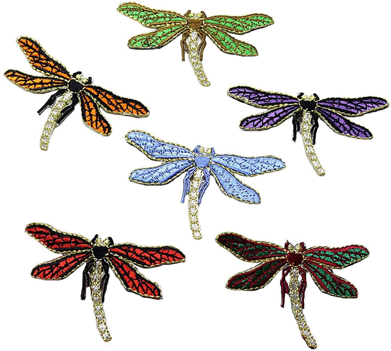 Sequin Dragonfly Embroidery Applique Patch Sew Iron Badge Iron On 
