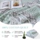 thumbnail image 4 of Dduoxin Edredón Floral Tamaño King – Edredón Reversible 100% Algodón Con 2 Fundas De Almohada, Colchas Suaves De Granja, Edredones Ligeros A Rayas, Juego De Cama Verde/Gris, 4 of 5