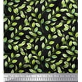 thumbnail image 1 of Soimoi Black Rayon Fabric Leaf Leaves Decor Fabric Printed BTY 42 Inch Wide, 1 of 3