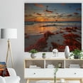 thumbnail image 3 of Designart 'Beautiful Shore and Cloudy Sky' Landscape Print on Natural Pine Wood, 3 of 5