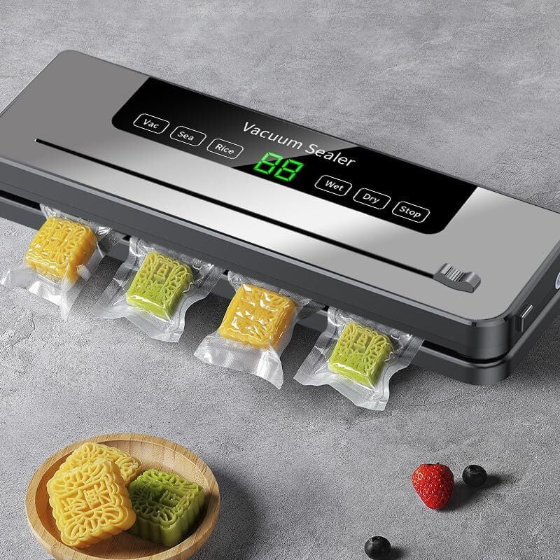 Vacuum Sealer Machine,Automatic Heat Sealing Machine for Food Packaging & Fresh-keeping, with Dry & Moist 5 Modes, Smart Touch Screen, with 10Pcs Sealer Bags & Built-in Cutter
