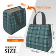thumbnail image 3 of Blue and Black Checkered Pattern Insulated Lunch Bag for Women Men, Large Portable Soft Cooler Tote, Thermal Food Storage Bag with Pearl Cotton, 8.66L, 8.75"x5.75"x9.5", 3 of 6