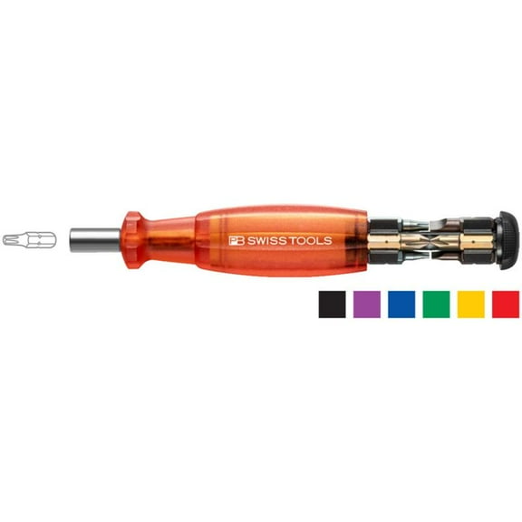 PB Swiss PB 6464.Red Bit Holding Screwdriver with Magazine, Slotted