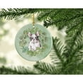 thumbnail image 2 of French Bulldog Black and White Christmas Wreath Ceramic Ornament 2.8 in x 2.8 in, 2 of 3