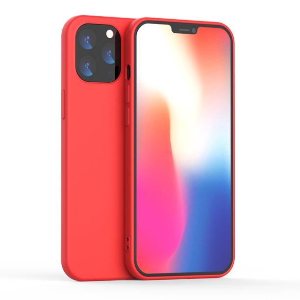 iPhone 12 Case, iPhone 12 Pro Case 6.1 inch Red Case Silicone Full