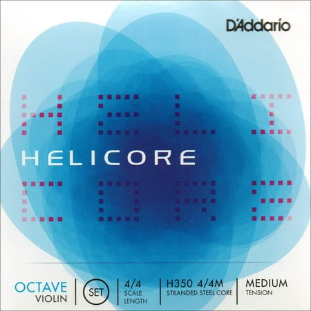 D'Addario Helicore Octave 4/4 Violin String Set - Medium Gauge - Ball End Aluminum Wound Steel (Obligato Violin Strings Best Price)