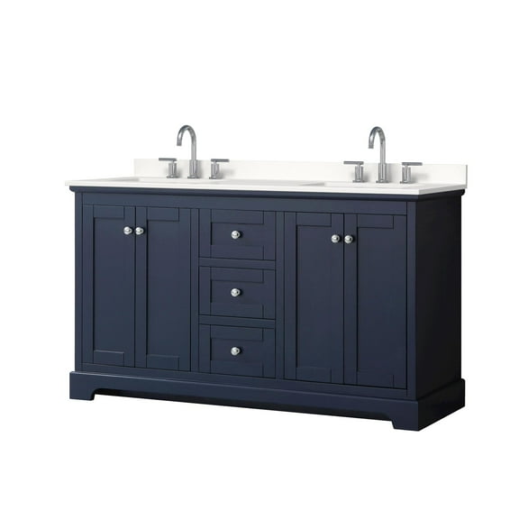 Wyndham Collection Wcv232360d-Qtz-Us3mxx Avery 60" Free Standing Double Basin Vanity Set -