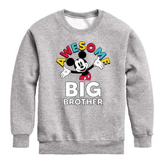 Mickey And Friends - Awesome Big Brother - Youth Crewneck Fleece Sweatshirt