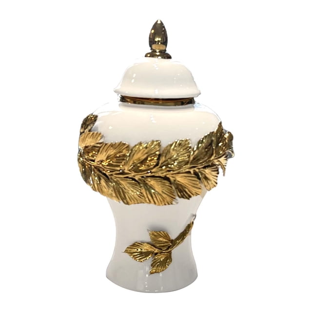 simhoa Ceramic Tea Canister Tin Gift Porcelain Ginger Jar for Living Room Fireplace S
