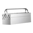 thumbnail image 1 of davian Tool Box Fold Out Storage Case Organizer Stainless Steel Chest Suitcase Handle Lock Secure MultiFunction Tray Suitable for home garage equipment storage Double layer, 1 of 8