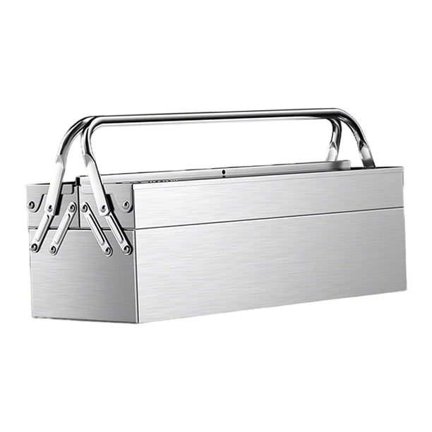 Caja de herramientas plegable con asa, resistente al desgaste, ideal para reparaciones mecánicas en el hogar, fábricas de automóviles y cobertizos. Doble capa