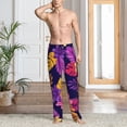 thumbnail image 2 of Fotbe Purple Flower Pantalones de Pijama para Hombre, Pantalones de Dormir, Pantalones de Casa con Cintura Ajustable y Bolsillos-X-Large, 2 of 6