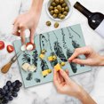 thumbnail image 5 of Ethnic Cutting Board, Simplistic Hand Drawn Design of Feathers with Grunge Inspired Details Art Print, Decorative Tempered Glass Cutting and Serving Board, Small Size, Black, by Ambesonne, 5 of 5