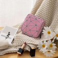 thumbnail image 3 of Waterproof PU Leather Sanitary Napkin Organizer Pouch Rhombus Quare Bag Handbag, 3 of 5