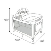 Monbebe Play Yard – Full-Size Rocking Bassinet, Removable Changer & Toy Bar – Castle Point