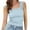 Blue, variant on Mlzmgr Womens Tank Tops Square Neck Wide Straps Flower Lettuce Trim Crop Slim Fitted Sleeveless Cami Top