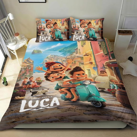 3 Piece Bedding Set For Luca Duvet Cover Sets Comforter Set Cute Super Soft Teens Bedding Set Kids Bedroom Gifts,1 Duvet Cover with 2 Pillowcases Twin