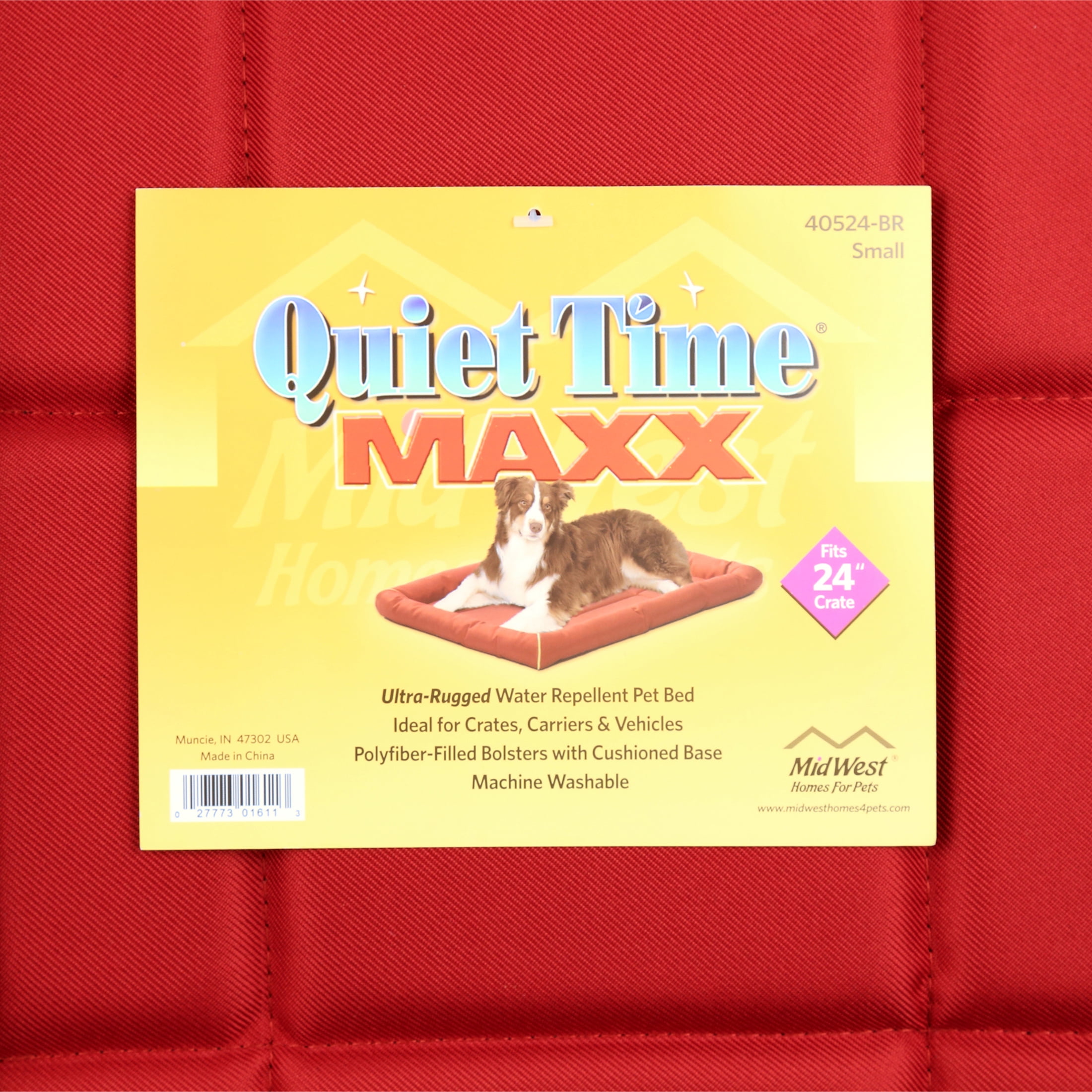 Midwest Homes for Pets Ultra-Durable QuietTime Maxx Dog Bed Fits a 24-inch Crate, Brick Red