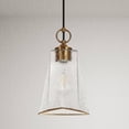thumbnail image 6 of LNC Modern Cone Glass Pendant Light, 6.7" Polished Gold and Black Mini Ceiling Fixture, 6 of 14