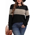 thumbnail image 4 of UZMOG Sweaters for Women, Trendy Color Block Tops Long Sleeve Shirts Early Fall Fashion Winter Clothing, 4 of 6