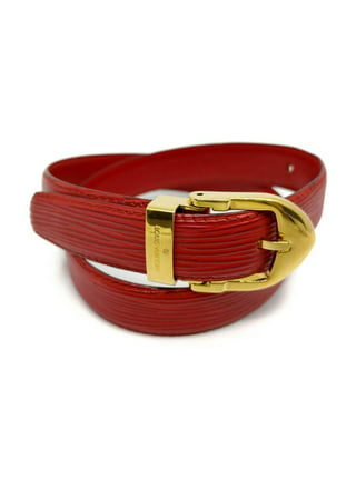 Louis Vuitton 85/34 Red Epi Leather Ceinture Belt Silver Buckle