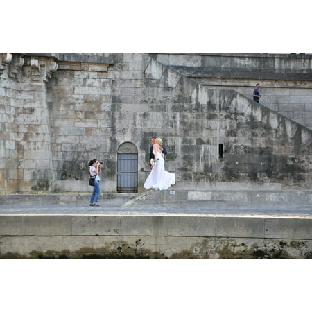 Canvas Print Romantic Smile Wedding Love Paris Photographer Stretched Canvas 10 x